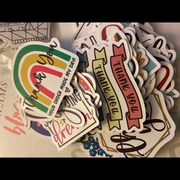 💐 50 Rare Assorted “Thank You” Stickers 💐 - Picture 5 of 9